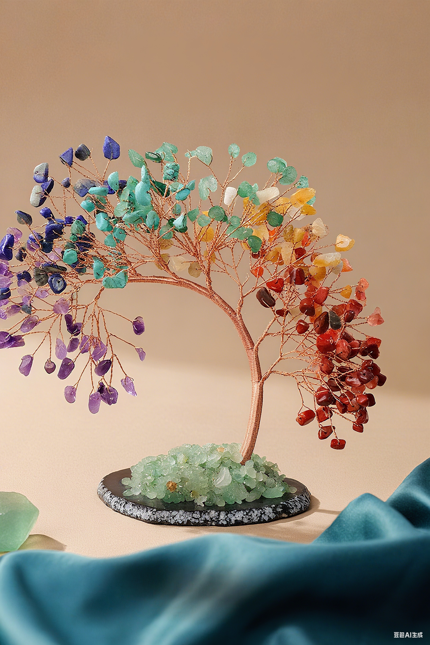 Colorful Phoenix - Tail Crystal Tree